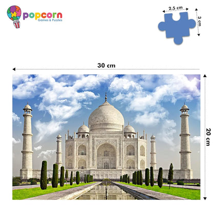 Popcorn Puzzle for kids Taj Mahal 500 Piece Jigsaw puzzles game for 7+ years old childrens and adults | Indoor Brain Booster games and gifts for boy and girl