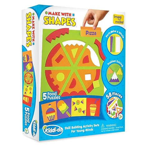 Imagimake Make with Shapes and Mazelines Activity Kit and Puzzle Learn Shapes