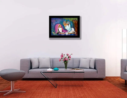 Lifehaxtore Krishna Radha Art Framed painting Abstract Art - Radha Krishna Model 1