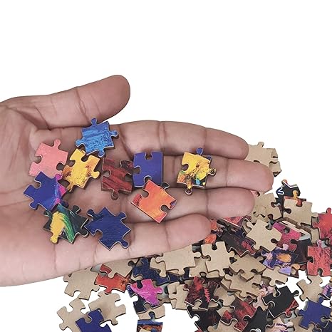Webby Gradient Pink Blue Wooden Jigsaw Puzzle 500 Pieces Multicolor