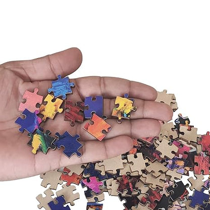 Webby Gradient Pink Blue Wooden Jigsaw Puzzle 500 Pieces Multicolor