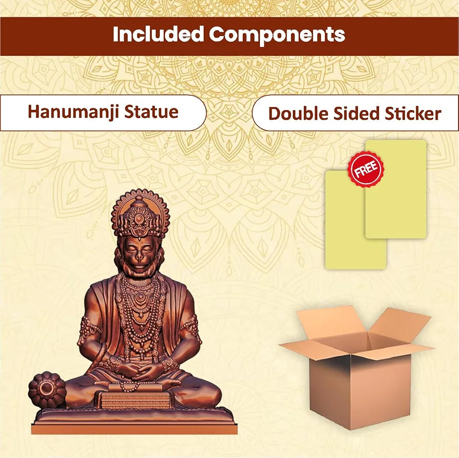 Jd Fresh 4.5 Inch Bajrangbali Statue with Gada - Copper