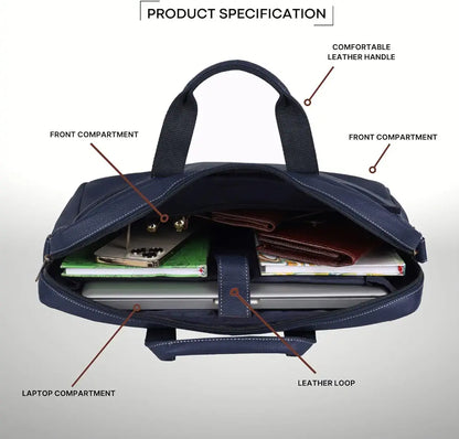 WildHorn Leather 15 inch Laptop Messenger Bag for Men I Padded Laptop Compartment with Adjustable Strap I Extra Zip Compartments I DIMENSION : L-16 inch W-3.2 inch H-13 inch