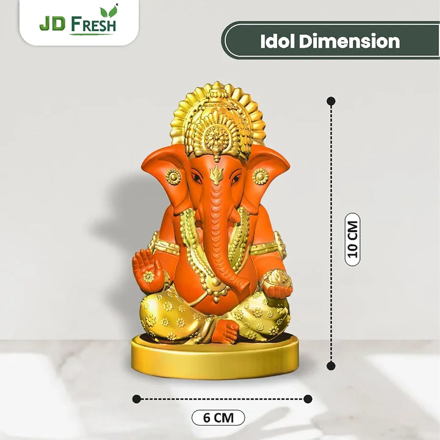 Jd Fresh Resin Ganesh Idol For Home - Orange