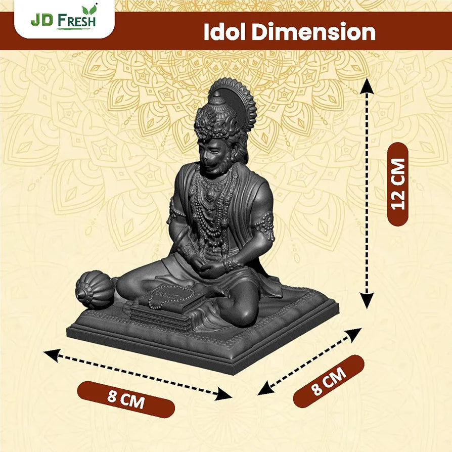 Jd Fresh 4.5 Inch Bajrangbali Statue with Gada - Black