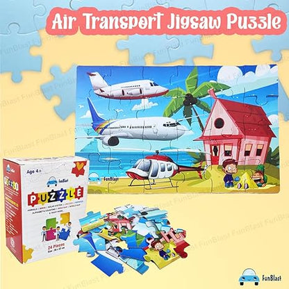 FunBlast Air Transport Jigsaw Puzzle for Kids 24 Pcs Jigsaw Puzzle