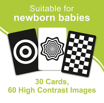 Gurukanth® Premium High Contrast Flash Cards for New Born Baby - Black & White | 60 Objects | Infant Babies Flash Cards for 0 3 6 12 18 36 Months