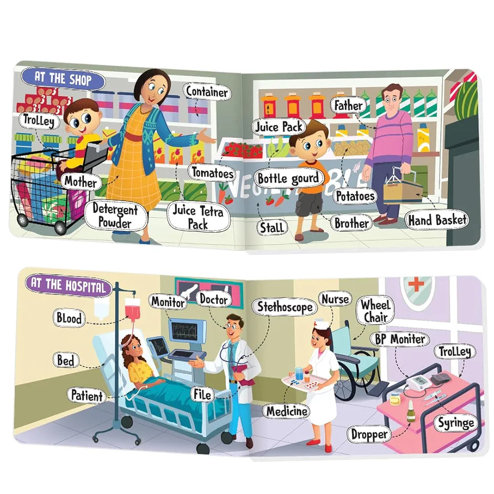 The Book Tree Picturepedia of In the City I Board Book for Kids Age 2+ I Bright & Colourful Pictures I Easy-to-Read Word Labels I Builds Vocabulary I Early Learning Picture Books for Children by Majestic Book Club