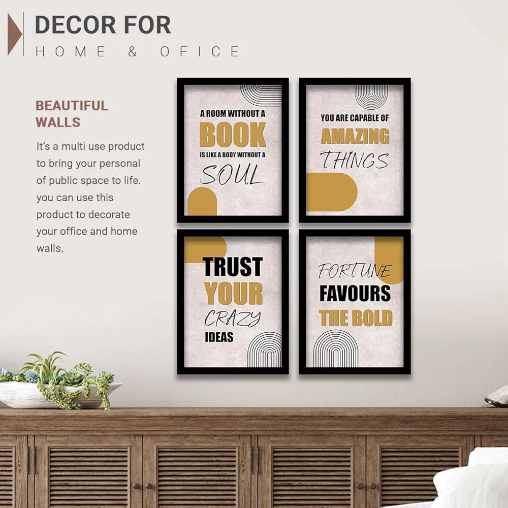 Kotart A Room Without a Book Motivational Quotes Wall Posters with Frame