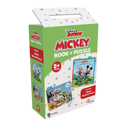 Disney Junior Mickey Book & Puzzles for Kids 5 Years and Above | Look Before You Leap | 1 Book & 48 Piece Puzzles