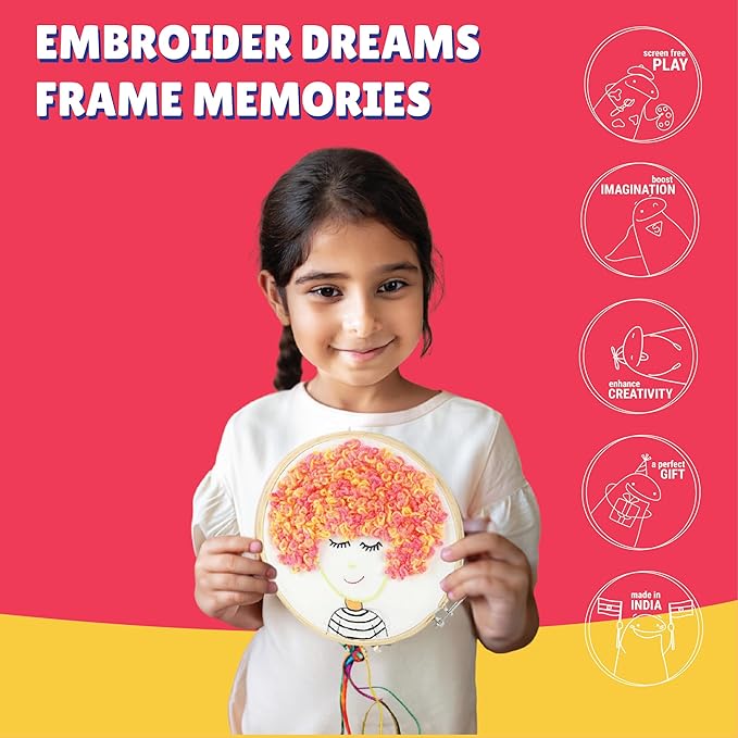 Kalakaram Diy Hoop Art Embroidery Kit, Craft 3 Stunning Hoop Art Designs | Diy Kit for Kids & Adults | Craft Kit for Girls