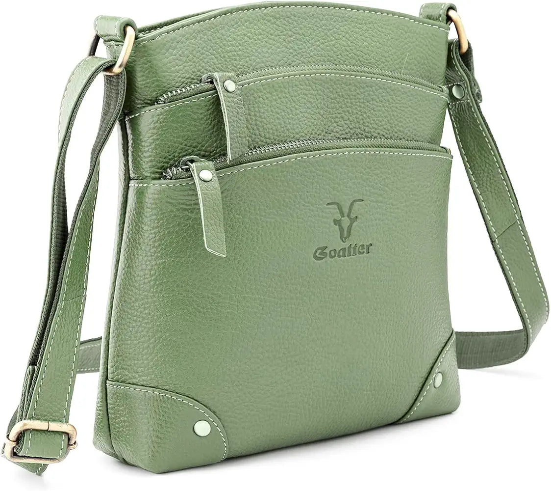 Goatter Genuine Leather 9.5" Inch Sling Cross-BodyBag for Girls And Women,