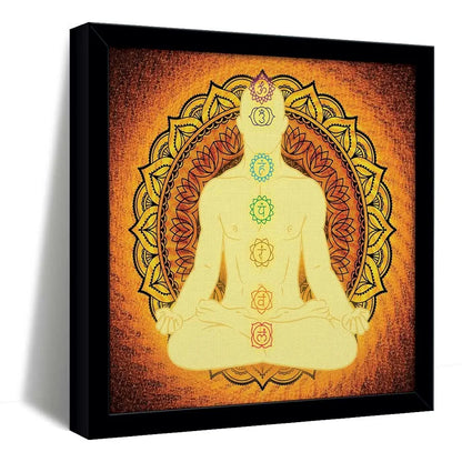 ArtX Yoga Meditation Big Canvas Painting With Frame