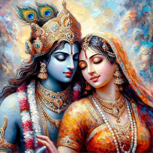 TULIP N TURTLE Radha Krishna Diy Acrylic Paint By Number Kit For Kids Beginner Number Painting Kit Diy Canvas Painting By Number Wall Decoration Diy Painting Kit ,Multi-Coloured