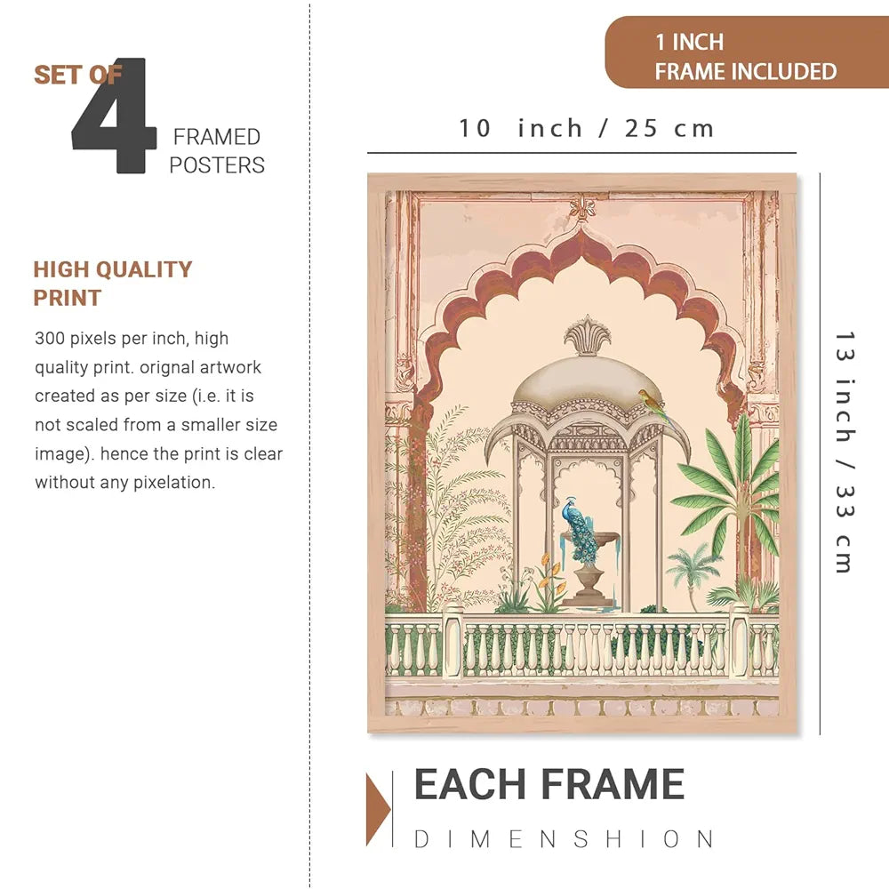 Kotart Madhubani Art Paintings with Frame Traditional Framed Painting C Pack of 6