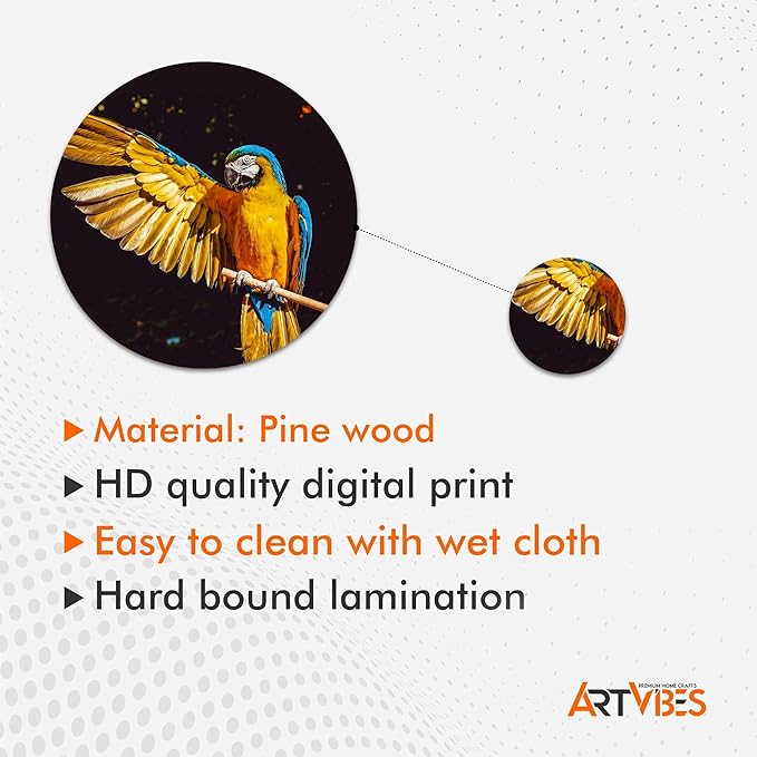 Artvibes Designer Mdf Wooden Wall Hanging for Home, Office | Set of 11 | Multicolour | Nature