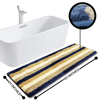 Luxe Home Jericho Runner 2500 Gsm Super Soft Microfiber Anti-Skid Washable Runner Colour Sky 2x5 Feet