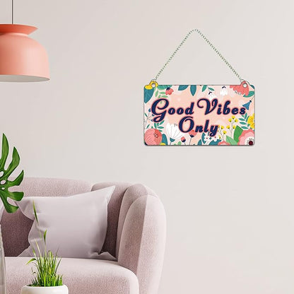 Artvibes Good Vibes Only Designer Wooden Wall Hanging for Home Decor | Artworks Wall Hangings