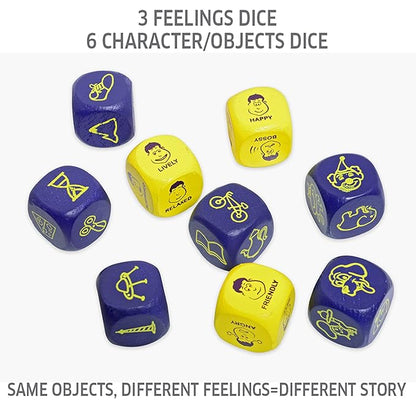 Chalk and Chuckles Rolling Tales, Story Telling Wooden Dice Cubes | Learning and Education Game