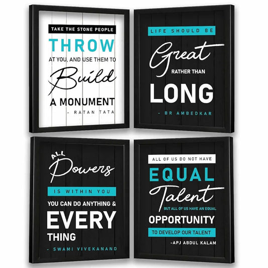 kotart Take the Stone Quotes Framed Posters Inspirational Quotes Posters with Frame for Living Room