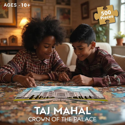 Popcorn Puzzle for kids Taj Mahal 500 Piece Jigsaw puzzles game for 7+ years old childrens and adults | Indoor Brain Booster games and gifts for boy and girl