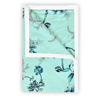 Divine Casa Floret 100% Cotton Single Dohar 120 GSM Soft & Lightweight Throw Blanket Colour Winter Fern