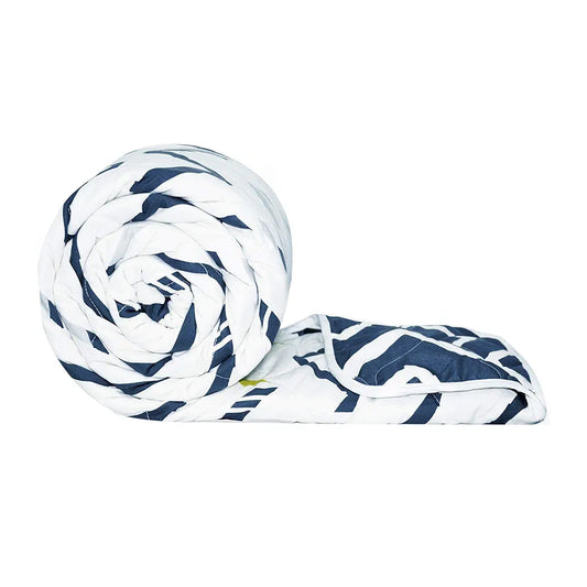 Divine Casa Microfiber All Weather 120 GSM Reversible Single Bed Size Comforter/Blanket Colour Dark Blue and Grey