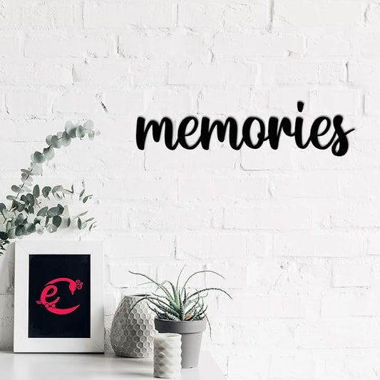 Ecraftindia Memories Black Engineered Wood Cutout Wall Art Decor | Nostalgia Vintage Wall Decor Item