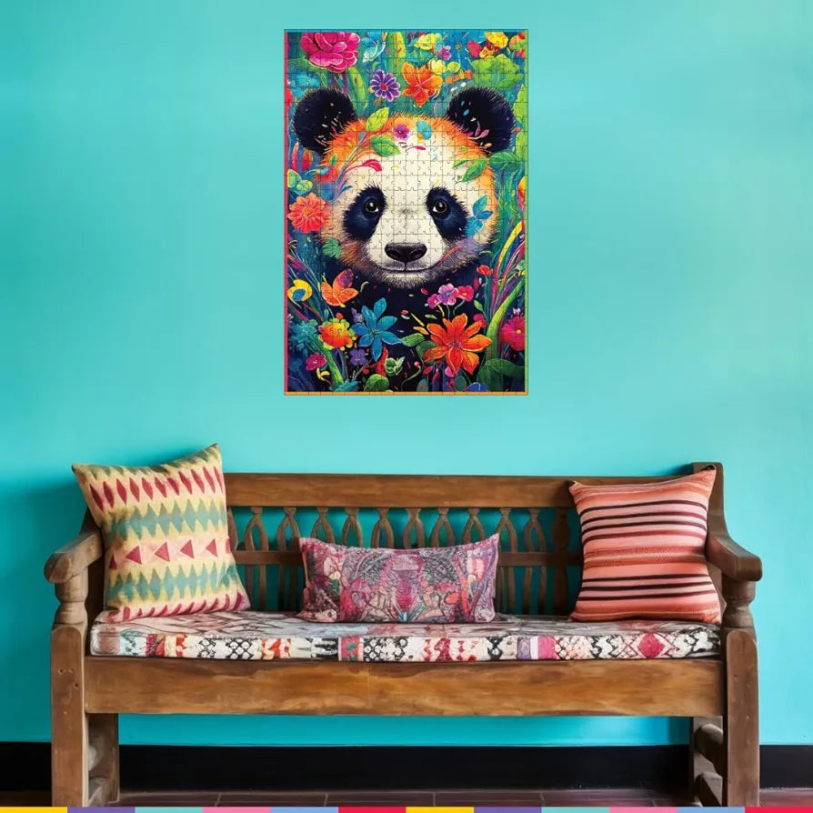 Playhills Spirit Animal The Bambootiful Panda Wooden Jigsaw Puzzle  for Children and Adults 13+ Years| Perfect Puzzle for Party and Family Activity Games