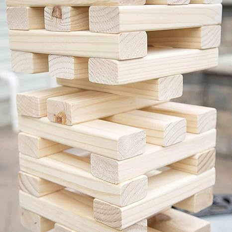 FunBlast Giant Stacking Tower Block Timber Wood Block Stacking Game 54 Pcs Challenging Wooden