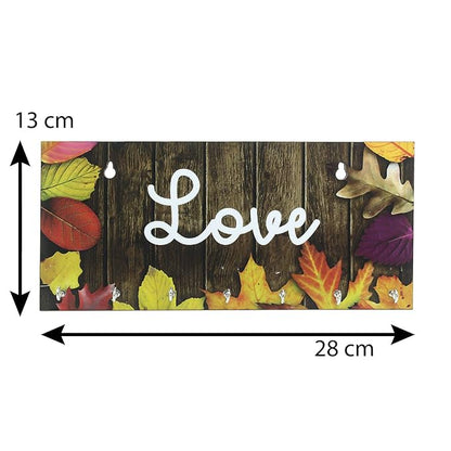 Ecraftindia Love Theme Wooden Key Holder With 7 Hooks