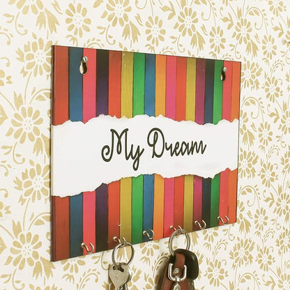 Ecraftindia My Dream Theme Wooden Key Holder With 6 Hooks