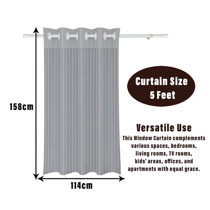 Kuber Industries Window Curtain Sheer Parda for Living Room Lining Net Colour Gray