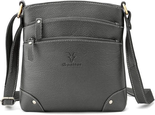 Goatter Genuine Leather 9.5" Inch Sling Cross-BodyBag for Girls And Women,
