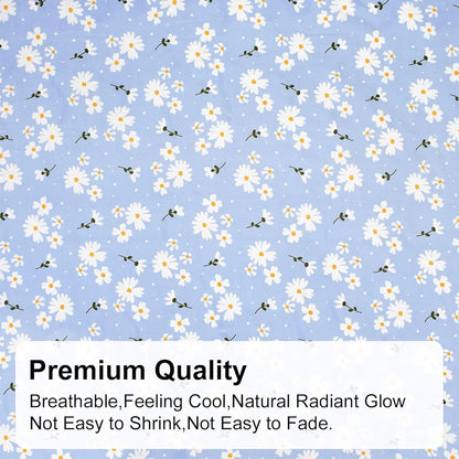 Fresh From Loom Soft Microfiber Floral Print King Size Fitted Bedsheet 240 TC 2 Pillow Covers Casper Blue