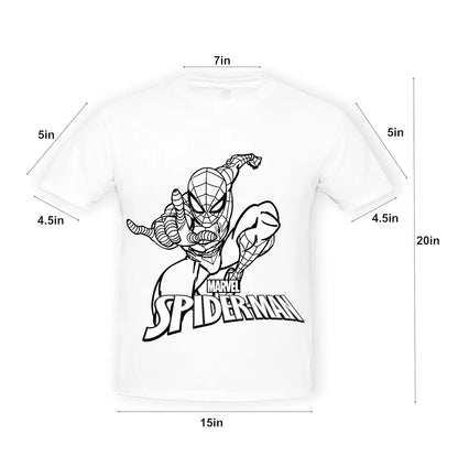 RATNA'S Paint Your T-Shirt Marvel Spiderman Theme DIY Kit with Free Size T-Shirt for 5-12 Years Kids 