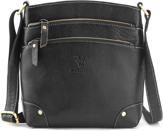 Goatter Genuine Leather 9.5" Inch Sling Cross-BodyBag for Girls And Women,