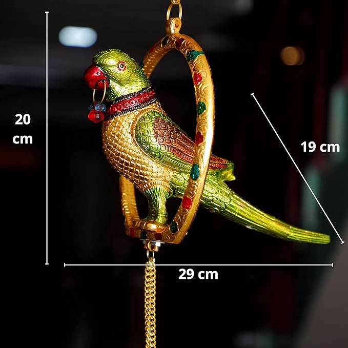 KridayKraft Metal Parrot Statue for Door Hanging Decor Your Home Office Garden