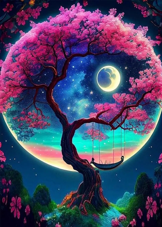 TREXEE 5D DIY Diamond Paint by Number Kits | 30 * 40 Cm Craft & Arts for Adults & Kids | Full Drill Crystal Rhinestone Diamond Painting for Wall Decor DIY Diamond Painting Kits Tree of Life Painting
