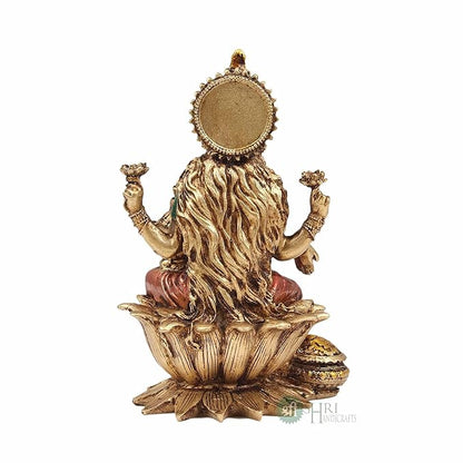 Indicast 7" Inch Cold Cast Resin Laxmi and Ganesh Showpiece Antique Home Decor and Gifting