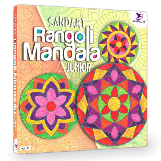 Toykraft: Sand Art Kit Rangoli Mandala Jr., Sand Art Activity Kit for Kids, Art and Craft, Gift Item for 3 Year olds ,Paper, Multicolor