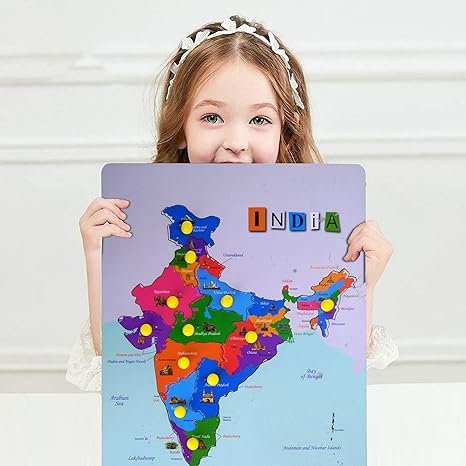 Highroof Map Wooden Puzzle Kids Games Toys For Kids 3+ Jigsaw Puzzles For Adults Educational Toy