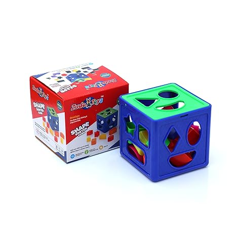 Zudo Toys Shape Sorting Cube With 18 Shape And Different Color Kids Activity Educational Toys