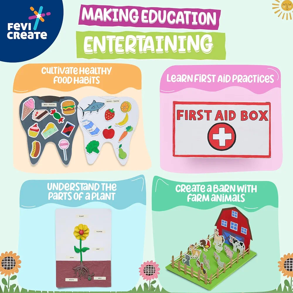 Fevicreate Health and Harvest Art & Craft Kit | Science Series Inspired by NCERT Curriculum| Best Gift for Kids Boys & Girls 6+ Years