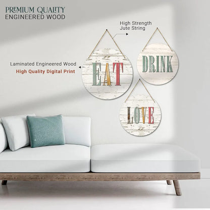Kotart Wooden Wall Hanging Home Decor Items Eat Drink Love