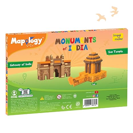 Imagimake Boys Girl's Mapology Monuments Of India Sun Temple Gateway Of India