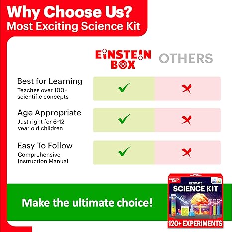 Einstein Box Ultimate Science Kit for Boys and Girls Birthday Gifts Ideas for Kids Stem Learning Toys