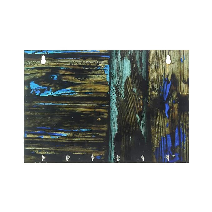 Ecraftindia Painting Theme Wooden Key Holder With 6 Hooks