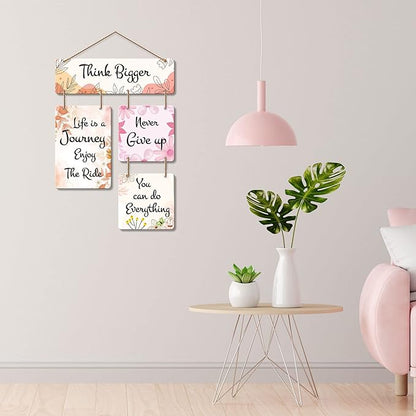 Artvibes Think Bigger Decorative Wall Art Mdf Wood Hanger for Home Decor | Quotes Items | Artworks for Decoration
