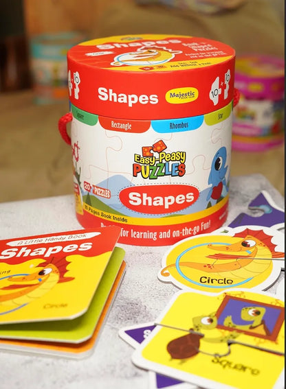 The Book Tree Shapes Puzzle Box for Kids I Educational Toy for Kids Age 2+ I 20 Shaped Jigsaw Puzzle Pieces and 1 Story Book for Early Learning I A for Children by Majestic Book Club